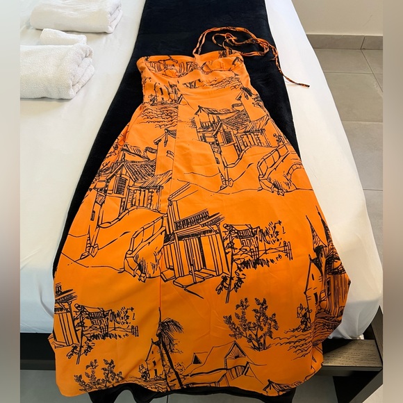 Shen summer dress S orange only wear once - Picture 7 of 7